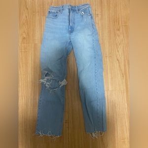 Abercrombie&Fitch Ultra High Rise 90s Jeans Light Wash Distressed